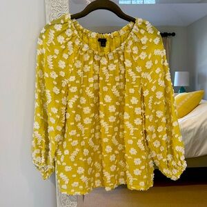 Ann Taylor Yellow & White Floral Blouse